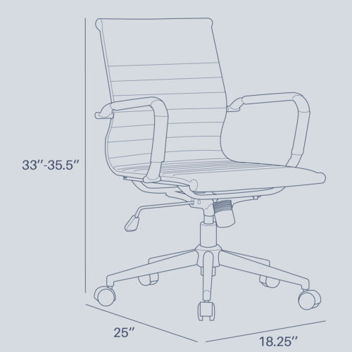 Office Chair Mid Back Ribbed