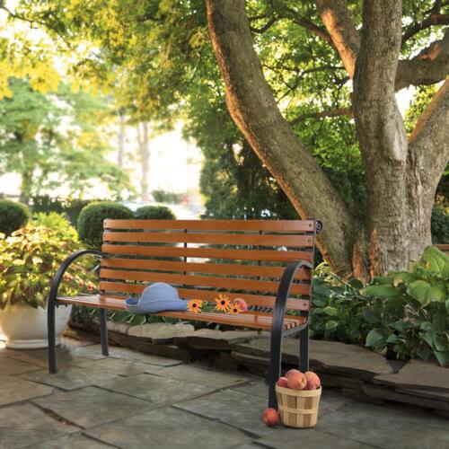 Kitcheniva Hardwood Slotted Outdoor Patio Garden Bench