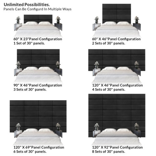 Upholstered Wall Mounted Headboard Panels