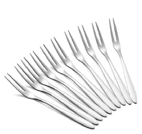 12-Pcs Stainless Steel Fork 2-Prong