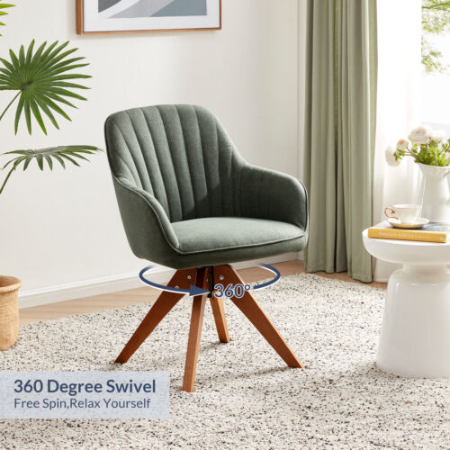 Swivel Accent Linen Chair