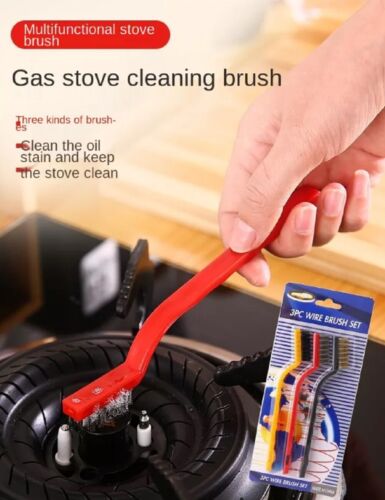 3-Pcs Gas Stove Brushes Kitchen