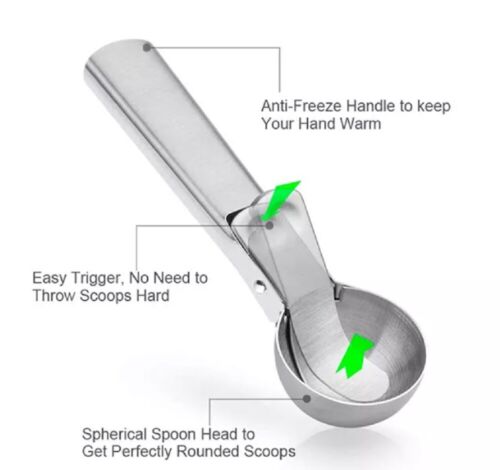 Ice Cream Scoop Easy Trigger Stainless Steel